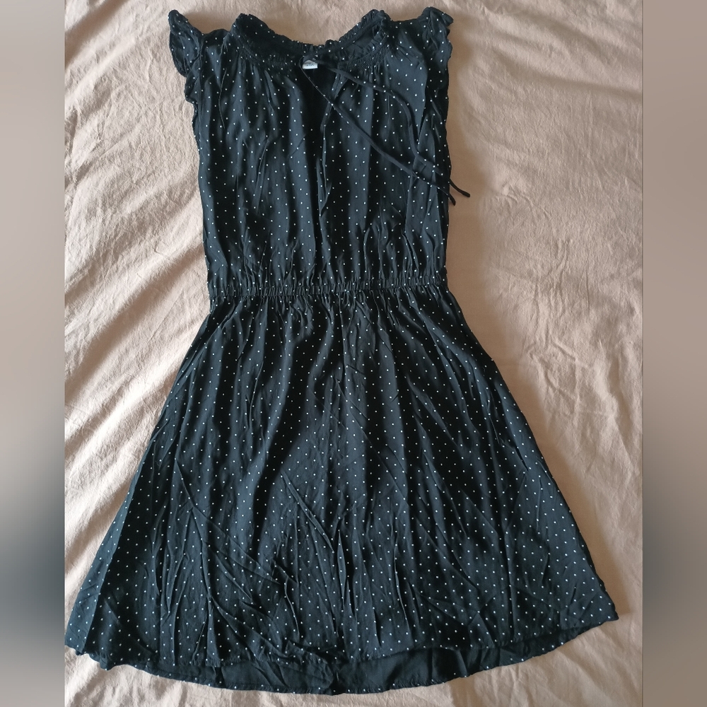 Old Navy Black with white polka dot Mini Dress. Size M.